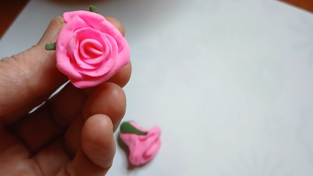 How to make a rose out of air-dry clay🌹
