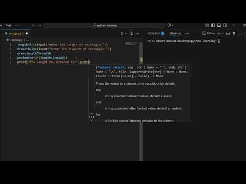 Python Program: Area & Perimeter of Rectangle | Srishty Sid Maurya