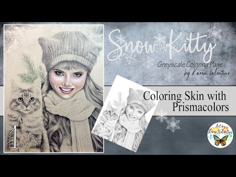 Tabitha Greyscale Coloring Page (Part 1) Coloring Skin with Prismacolors 