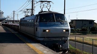 2014/10/14 【赤ホキ】 JR貨物 5783レ EF66-124 清洲駅 / JR Freight: Empty Limestone Hopper Wagons at Kiyosu