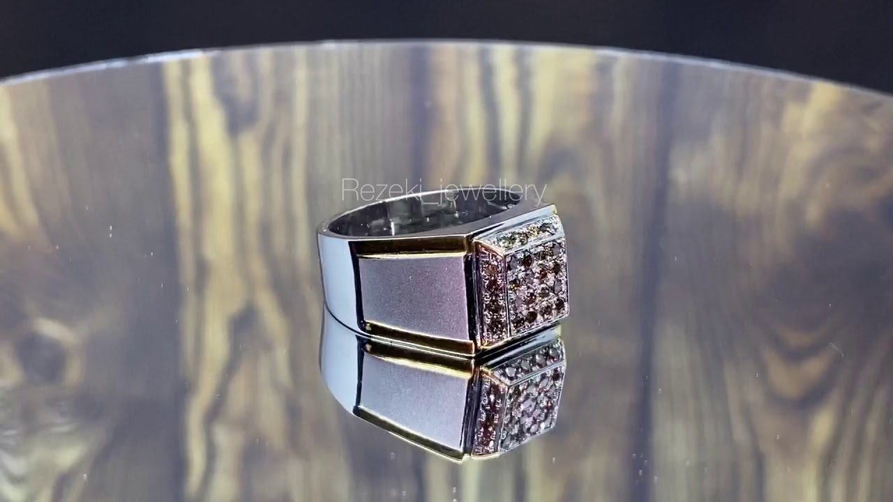 Cincin laki berlian cola fancy brown natural diamond - YouTube