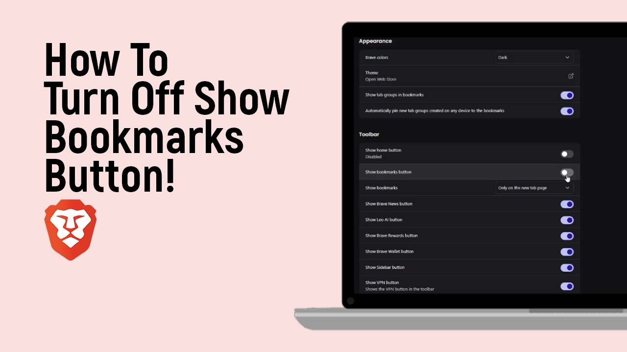 How to Turn Off Show Bookmarks Button on Brave [easy] - YouTube