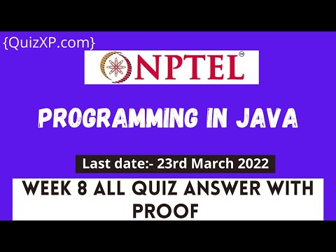 NPTEL PROGRAMMING IN JAVA WEEK 8 ASSIGNMENT ANSWERS | 2022