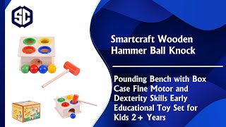Wooden Hammer Ball Knock Pounding Bench Fine Motor and Skills Early Educational Toy #toys #art