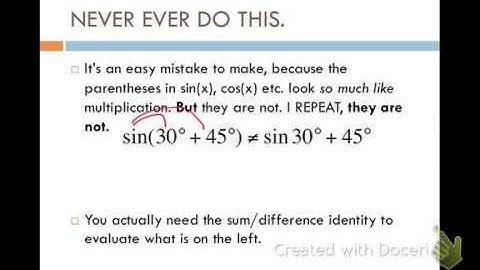 Sum and Difference of Sine and Cosine