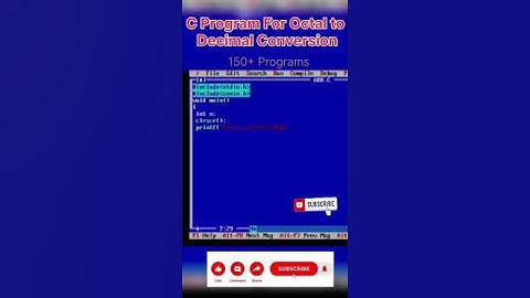 program of octal to decimal conversion in C | #shorts #ytshorts #youtubeshorts #trending #youtube