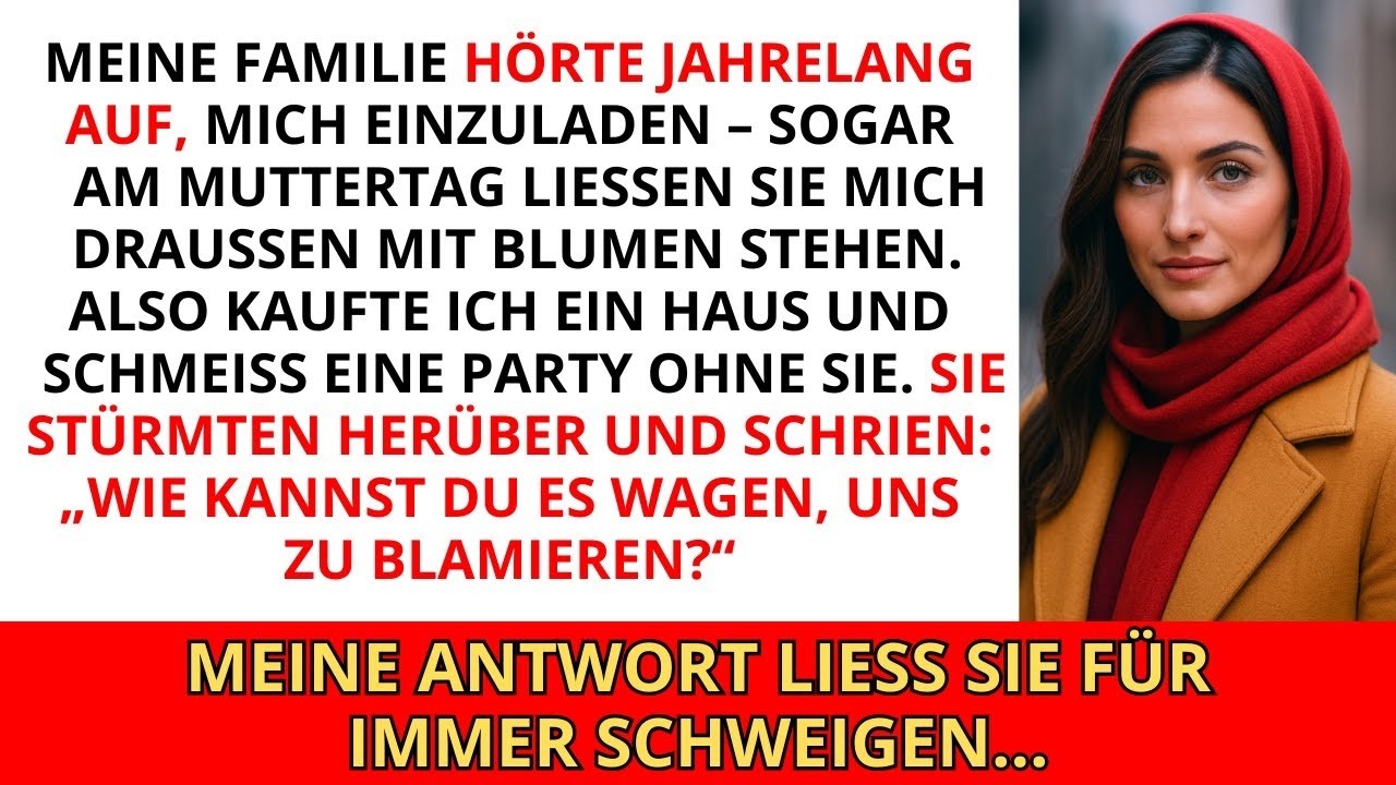 Sie schlossen mich 10 Jahre lang aus… also kaufte ich ein Haus und warf eine Party ohne sie…