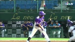 05/08 義大 vs Lamigo 九局上，林國裕對藍少白投出觸身球，被主審勒令退場，Lamigo緊急換上曾孟承接替投球