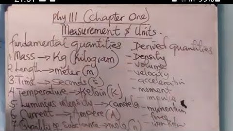 CHAPTER ONE; PHY 111 (MEASUREMENT AND UNITS) PLEASE SUBSCRIBE AND SHARE