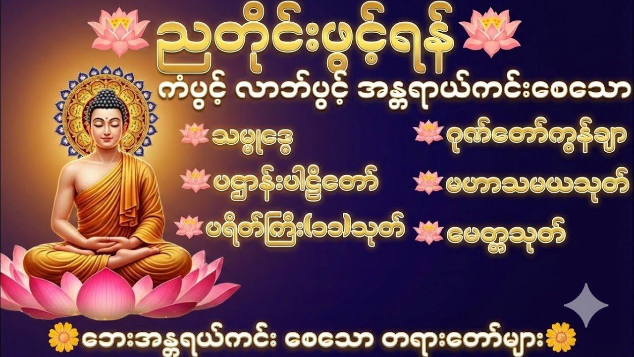 🪷ကံပွင့်လာဘ်ပွင့်ပြီး စီးပွားတက်စေမယ့် ညတိုင်းပူဇော်ရန် တရားတော်များ🪷#တရားတော်များ #တရားတော် 