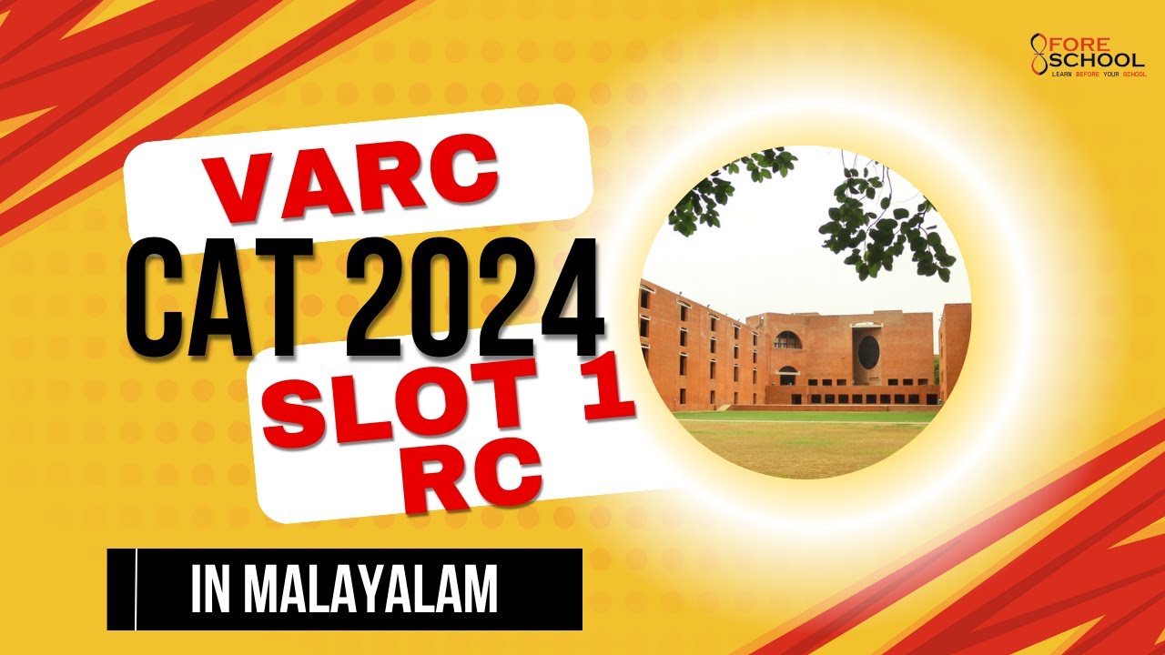 CAT 2024 VARC SLOT 1 | MALAYALAM - YouTube