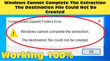 Fix Windows Cannot Complete The Extraction The Destination File Could Not Be Created