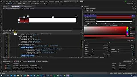 WinUI3 XAML Design Visual Designer Visual Studio 2022 with Properties