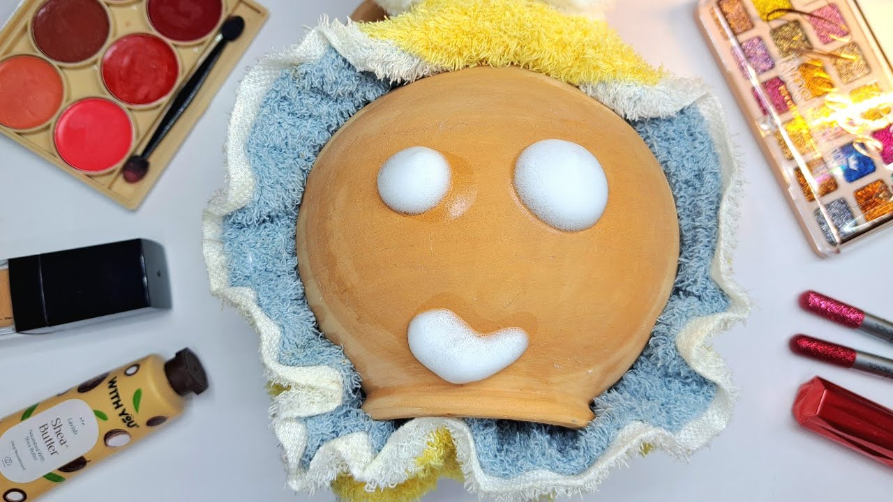 Magical Pottery Glow-Up! ASMR Skincare & Makeup on a Clay Pot ⚱️✨️