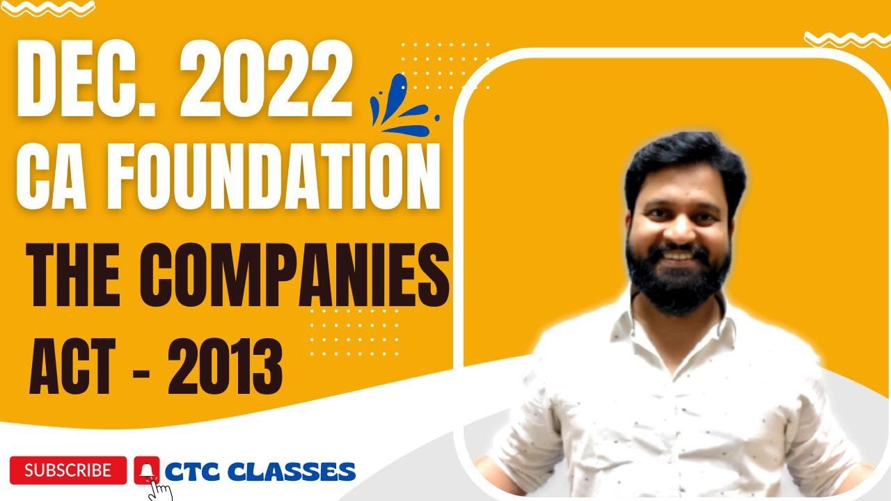 CA Foundation Business Law Companies Act 2013 for Dec 2022