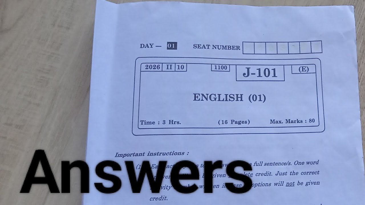 12th std HSC board English Question paper Answers 