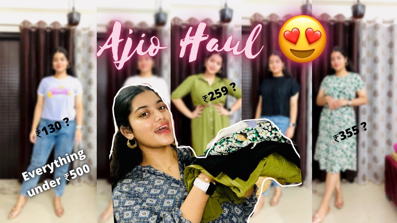 Ajio Haul under ₹500 || Cute & Trendy Tops,Tshirt,Dresses 