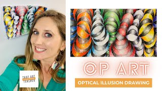 Op Art 3-D Drawing Optical Illusion With Shading & Blending