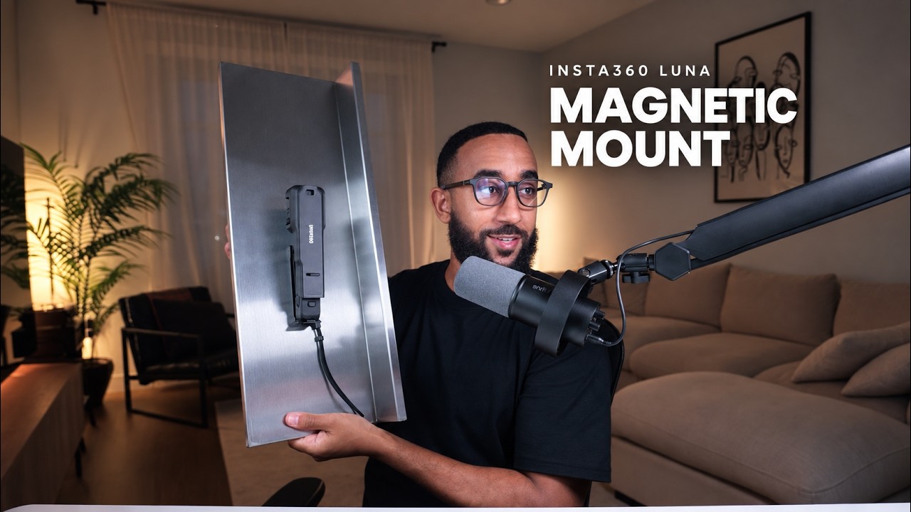Insta360 Luna Series Magnetic Mount – ukázka upevnění a stativu