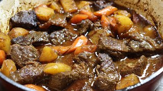 THE BEST BEEF STEW RECIPE | NO TOMATOES ADDED | BEEF STEW SERVED WITH FRIED RICE | BEEF RECIPE