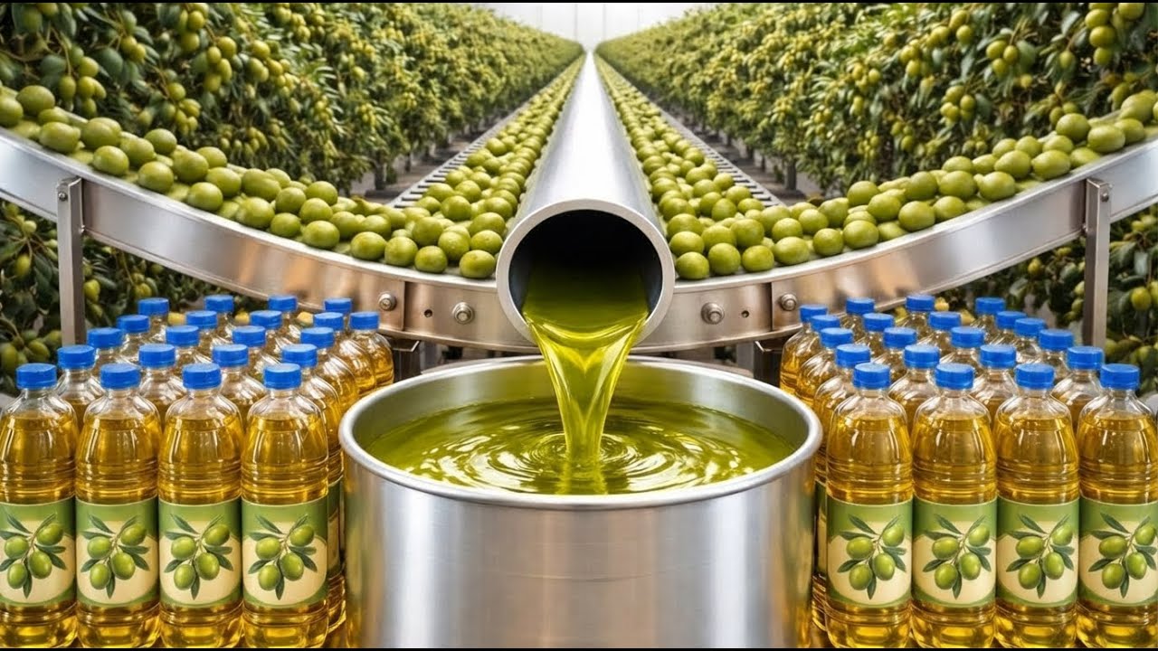 Inside a Olive Oil Factory: From Fresh Olives to Bottled Oil (Full Process)