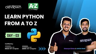 [LIVE] DAY 03 - Learn  Python from A to Z  | COMPLETE in 7 - Days Live Day 03 Learn Python Machine Learning Complete In 7 Days