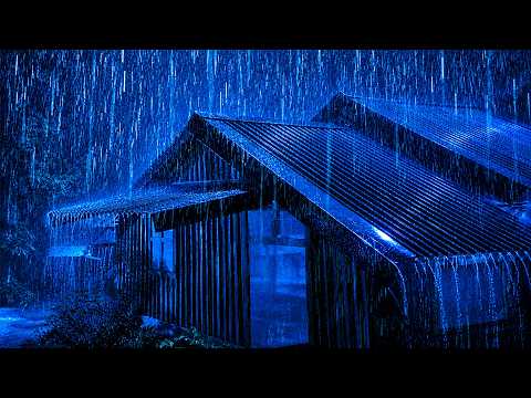 Fall Asleep Fast 🌧️ Heavy Rainstorm on Corrugated Metal Roof for Deep Sleep All Night