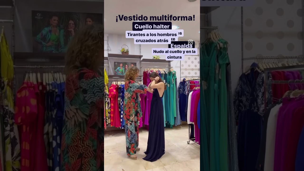 ¡Vestido multiforma! Cuello halter y espalda sexy y modelo griego con escote cubierto