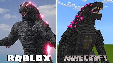 Minecraft Vs Roblox EVOLVED GODZILLA Comparison - Age Of Titans