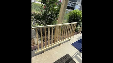 Custom porch columns and railings #frontporch #Diy #diyproject #homeimprovement#treatedwood#handyman
