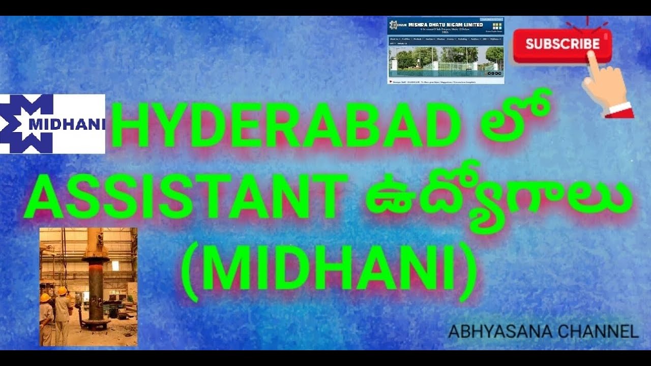 Assistant (Level-4) POSTS WALK-IN SELECTION PROCESS // MISHRA DHATU NIGAM LIMITED // HYDERABAD