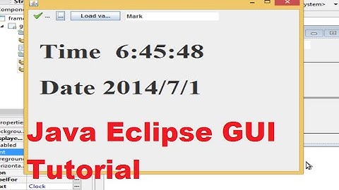 Java Eclipse GUI Tutorial 23 # Show System Date and Time in JFrame ( Dynamic Clock )