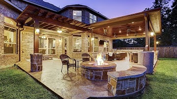 WONDERFUL! 100+ PERGOLA PATIO FIREPLACE DESIGN IDEAS | OUTDOOR FIREPIT OPTIONS TO MAKE COOL BACKYARD