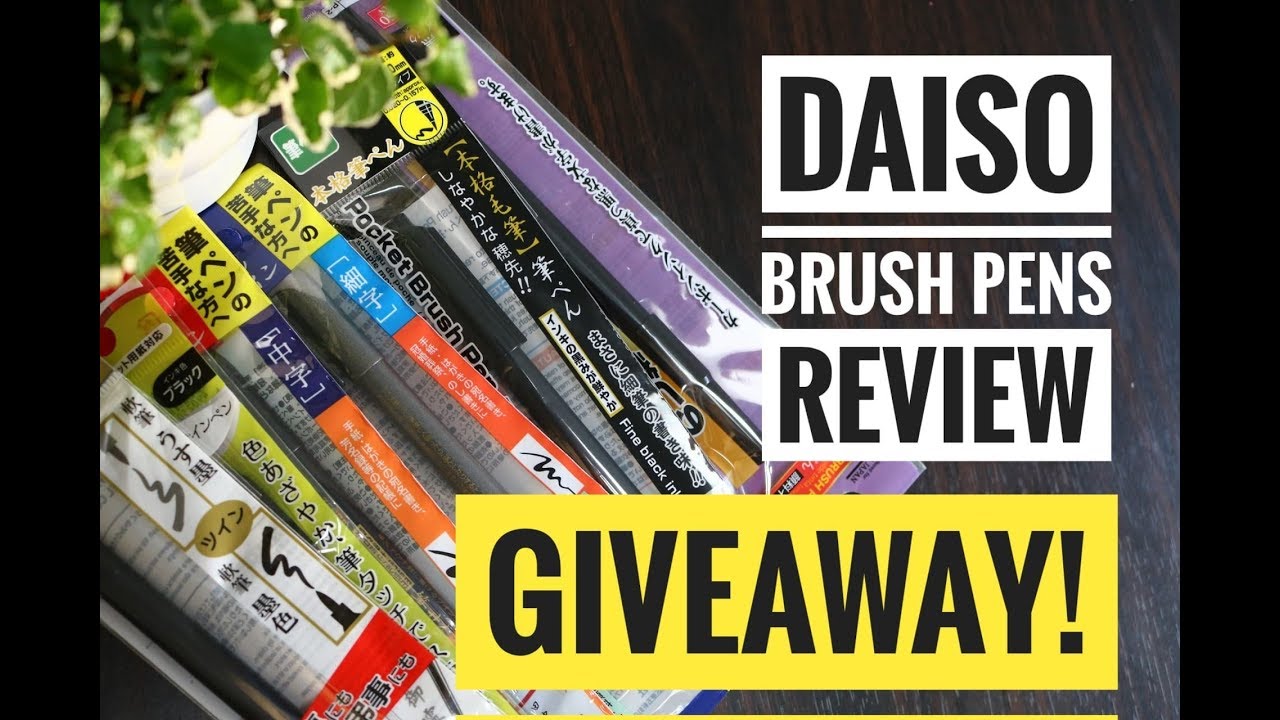 Daiso Brush Pens Review + Giveaway YouTube
