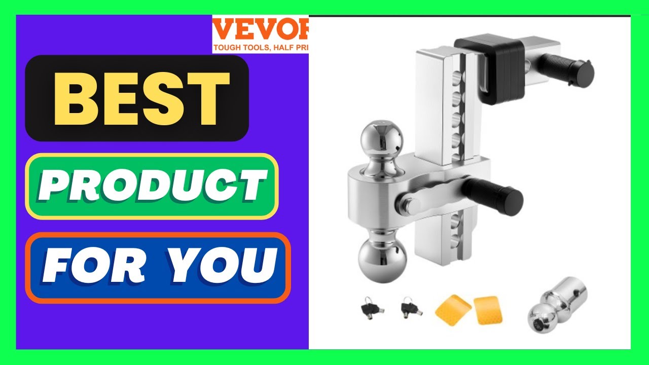 VEVOR Adjustable Trailer Hitch, 8-Inch Drop Hitch, Tri-Ball Mount for 2-Inch Hitch Receiver,