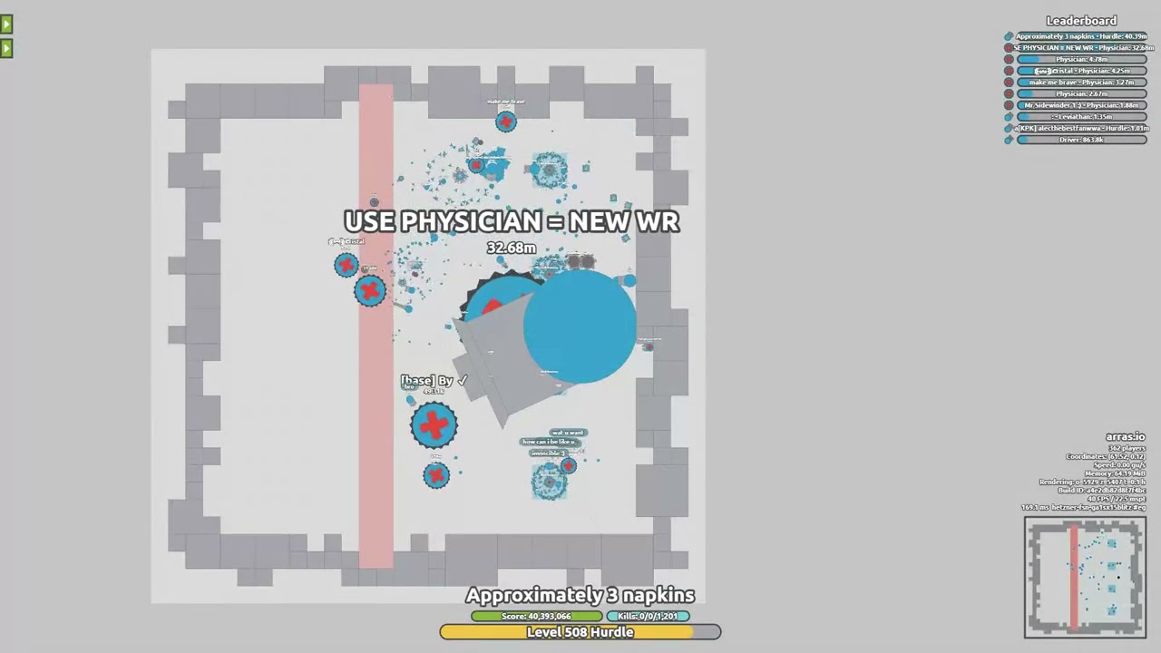 41 million score Hurdle in Arras.io Growth Arms Race Siege Blitz