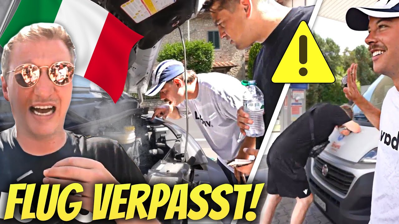 FLUG VERPASST🤬😱 wegen CAMPER PANNE💥(muss ich in ITALIEN bleiben?) CHAOS-FAHRT mit NICI, ADI und PAUL