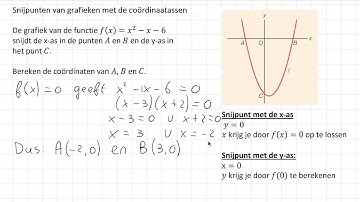 Kwadratische functies - Snijpunten van grafieken met de coördinaatassen (3 HAVO)