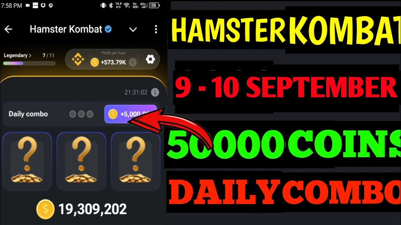 9 September Hamster Kombat Daily Combo | Hamster Kombat Daily Cipher Code 9 September | Daily Combo