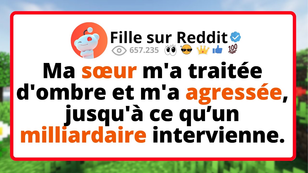 MA sœur m'a TRAITÉE d'ombre ET m'a AGRESSÉE , jusqu'à ce qu’un MILLIARDAIRE intervienne.