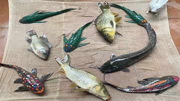 Kem Chanel và bạn Thỏ ra bờ ao kéo vó được cá chép khổng lồ, một đàn dọn bể, con ếch, cá trê. Par111