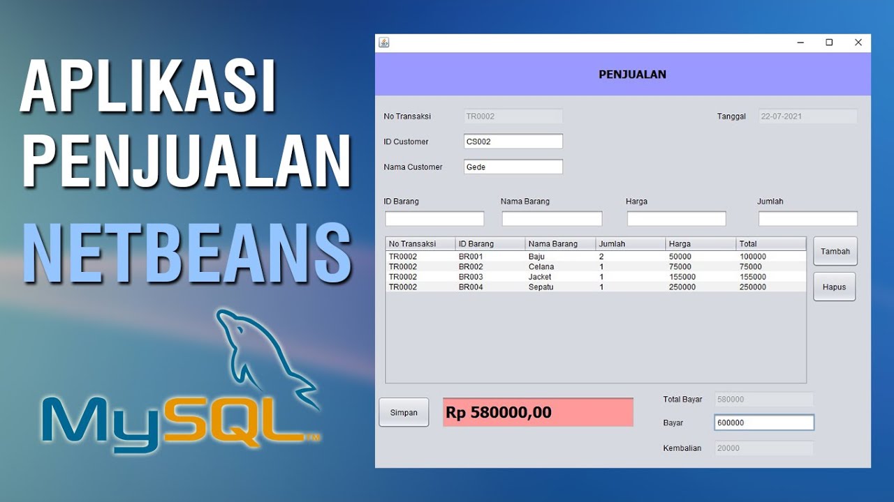 Membuat Aplikasi Penjualan Di Netbeans Dengan Mysql Database Part