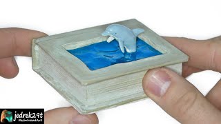 DOLPHIN ? in the Pool Book Diorama / RESIN ART