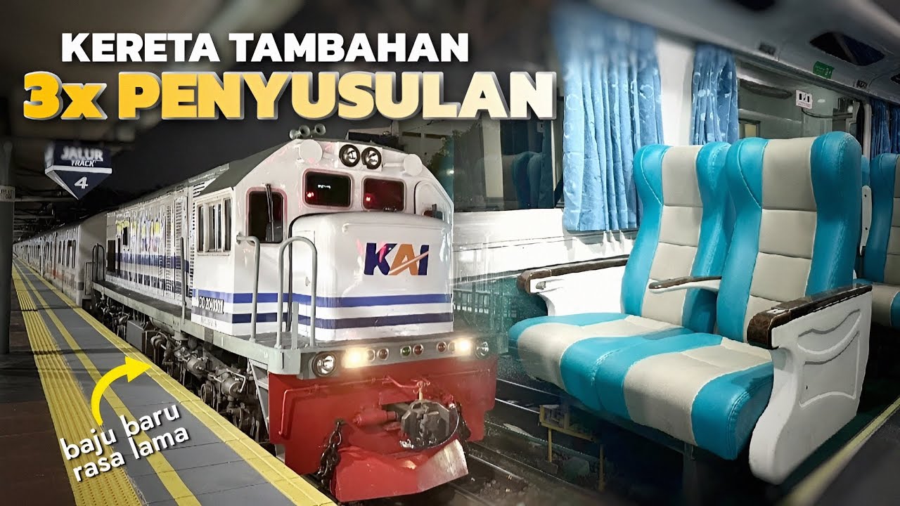 RESIKO JALAN SANTAI DI DEPAN KERETA NGEBUT‼️ Naik KA Tambahan PSE-YK Spesial Lokomotif CC 204 WnB