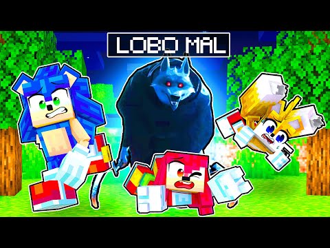 SONIC AND HIS FRIENDS MEET THE WOLF in MINECRAFT!! 😨 (SONIC CARTOON)