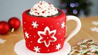Hot chocolate cake with marshmallows inside | christmas cakes!