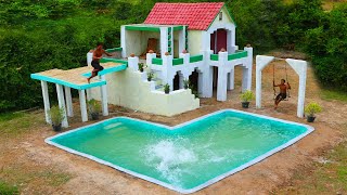 [Full Video] Building Two Story Beach House \& Swimming Pool For Entertainment Place In The Forest