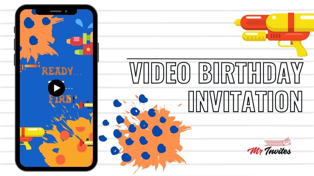 Nerf Battle Birthday Party Video Invitation  | Customized Digital Video Invitations