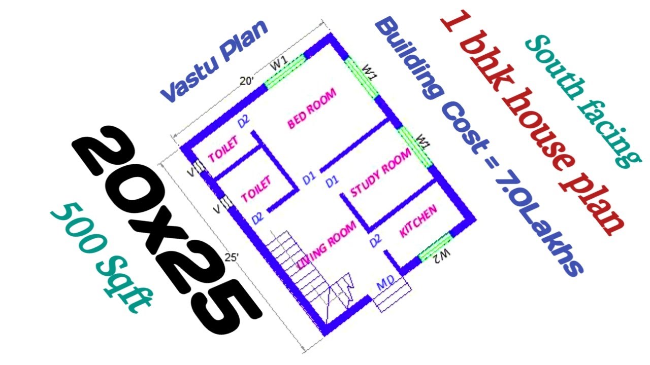 20*25 building plan | 500 sq ft Building design | 20x25 house plan