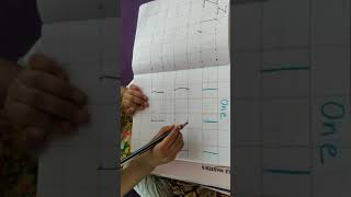 Writing the number '1' . Helping dots.. Three year old writing number 1.